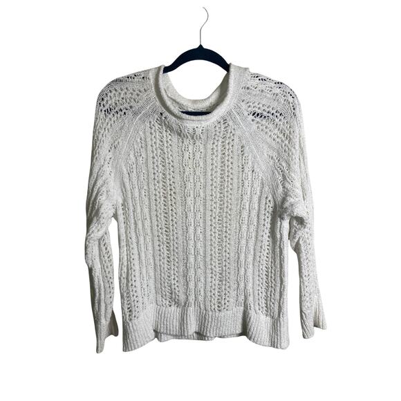 Lou & Grey Sweaters - Lou & Grey White Crochet Sweater
